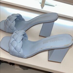 Madden Girl Light Blue Braided Heeled Sandals